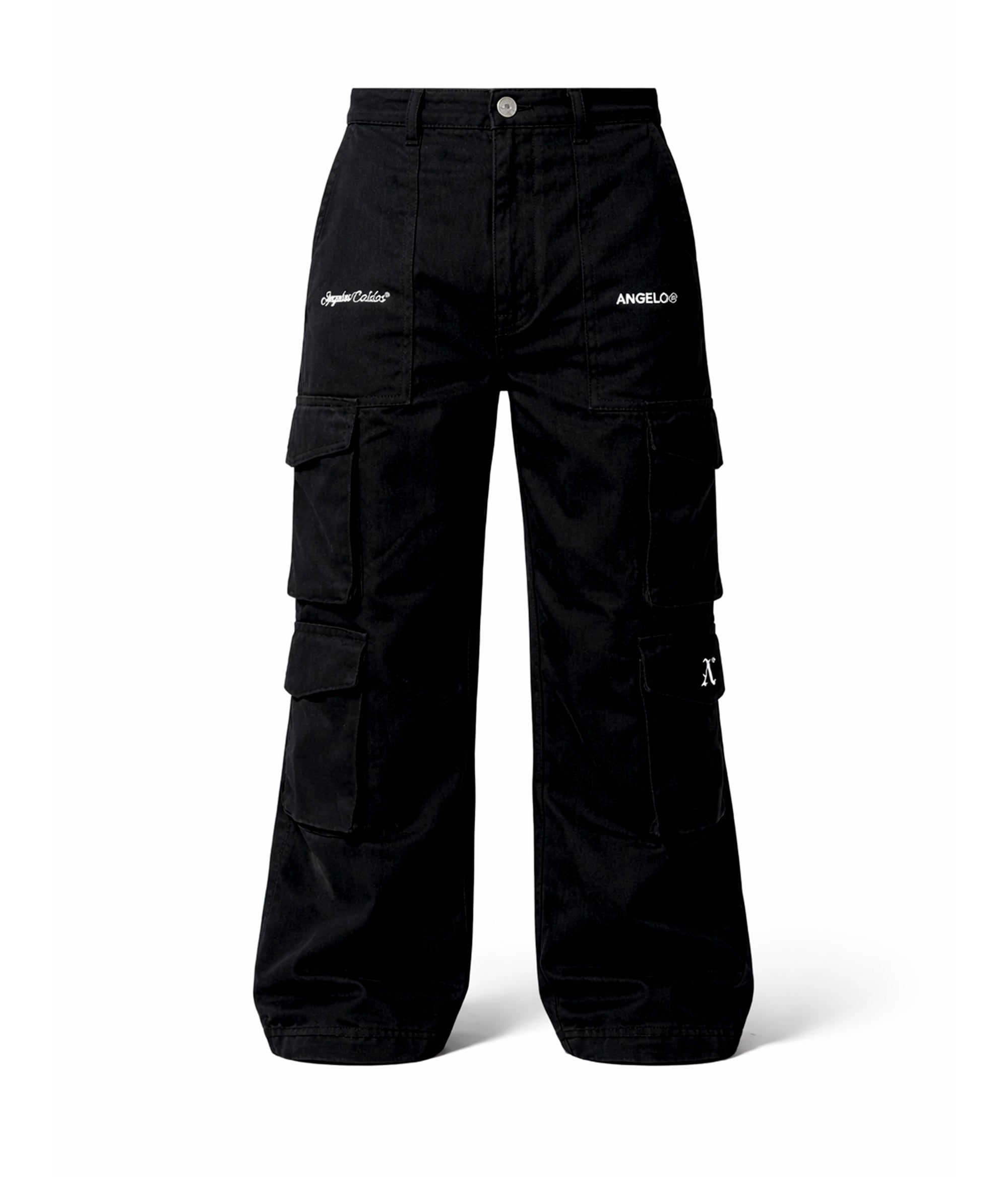 Pantalón Cargo Loose Fit, Corte Masculino Negro