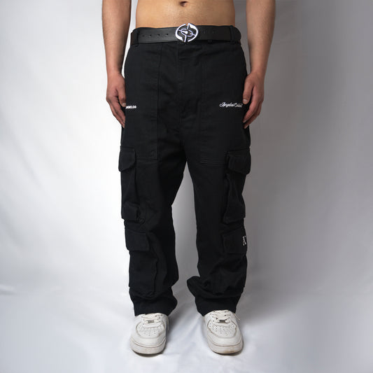 Pantalón negro Losse fit tipo cargo hombre