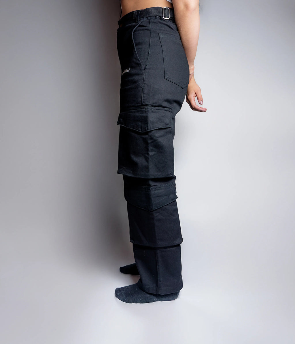 Pantalón Cargo Loose Fit, Corte femenino Negro