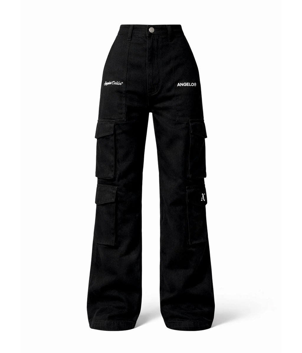 Pantalón Cargo Loose Fit, Corte femenino Negro